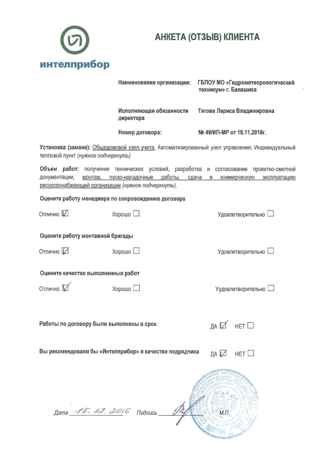 ГБПОУ МО Гидромет техникум г. Балашиха