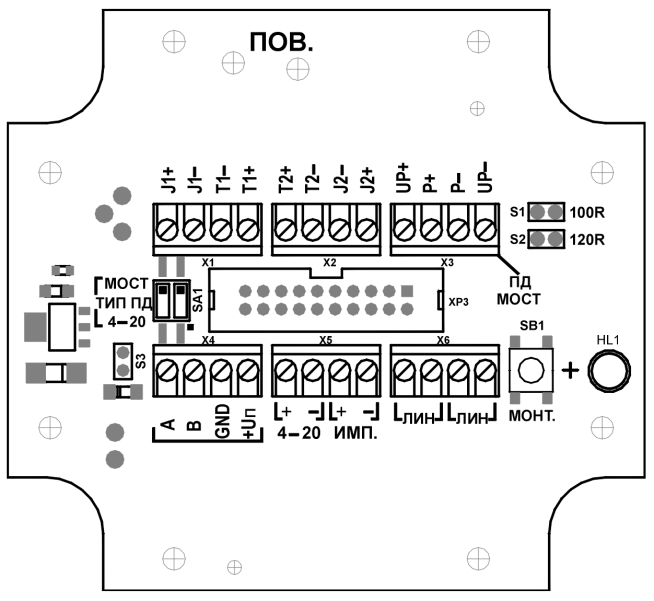 Рисунок 20. Вид платы подключений для ИМ с типом конструкции И5, И6 и К5